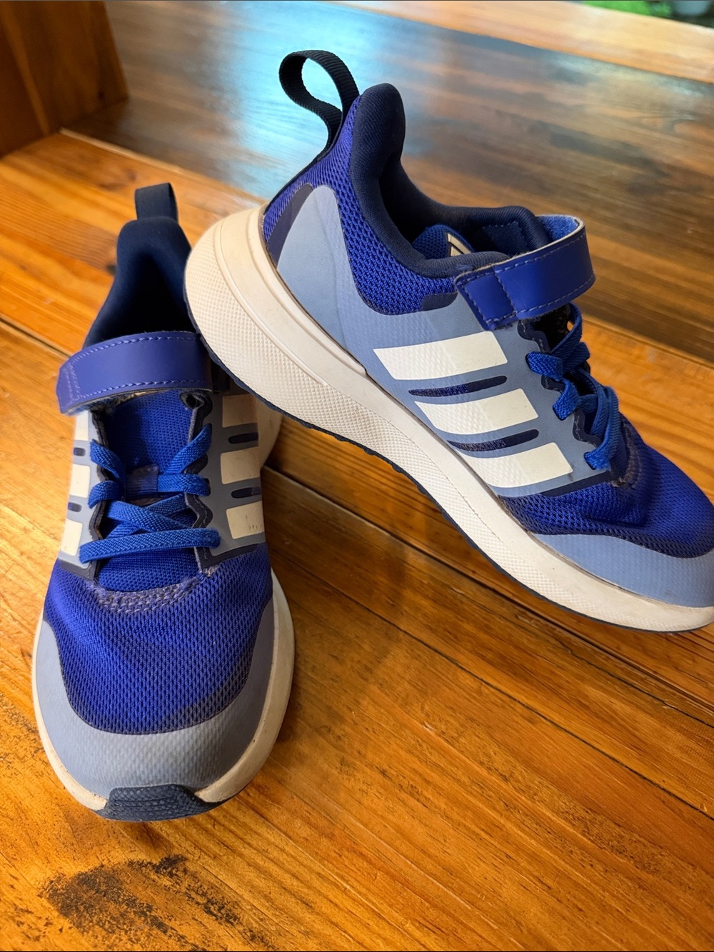 adidas Kids Royal Blue and White cloudfoam Sneakers